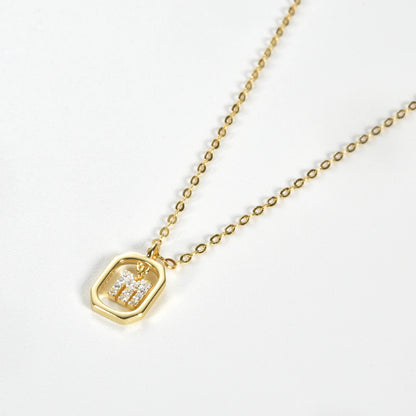 Etterna Inital Pendant Necklace Silver/Gold
