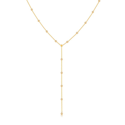 Etterna Gold/Silver Bead Long Necklace Earrings Chain Set