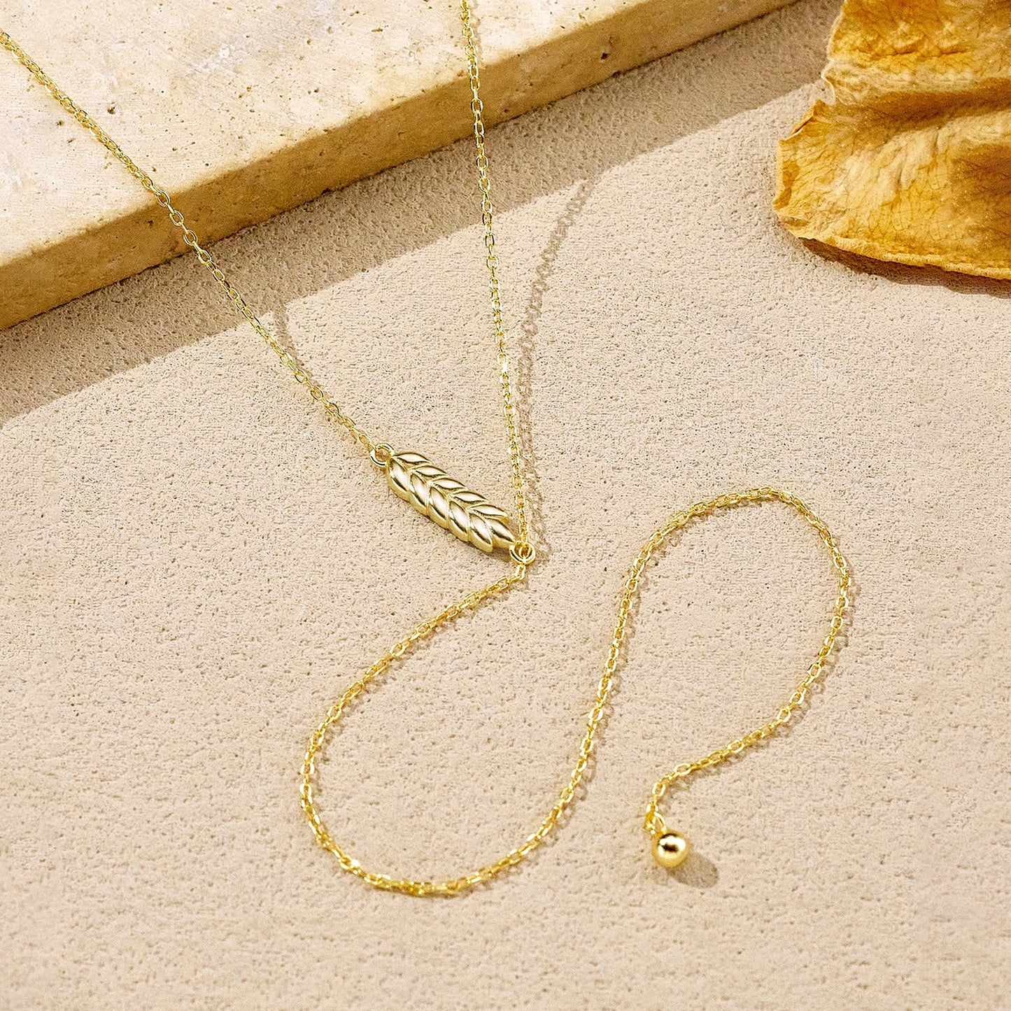 Etterna Wheat Leaf Pendant Gold/Silver