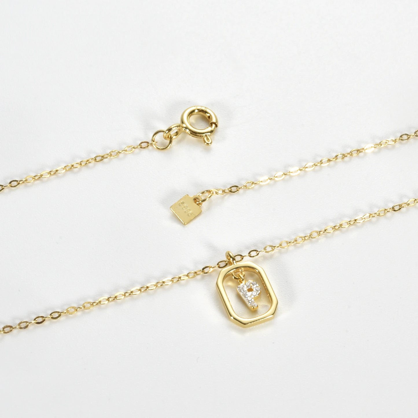 Etterna Inital Pendant Necklace Silver/Gold