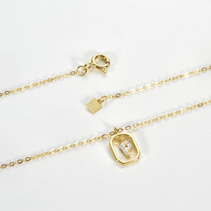 Etterna Inital Pendant Necklace Silver/Gold